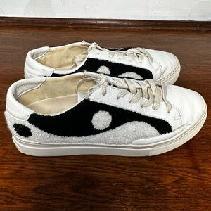 Soludos White Leather Yin Yang Platform Sneakers Size 8 GUC